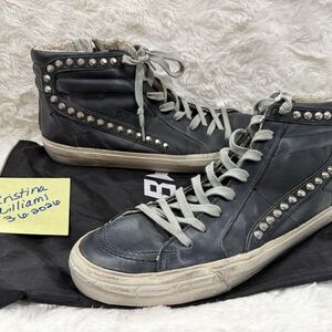 Golden Goose Slide Black with studs High-Top Sneakers